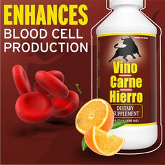 Menper Vino Carne Hierro in a glass illustrates easy consumption and hydration-friendly use.