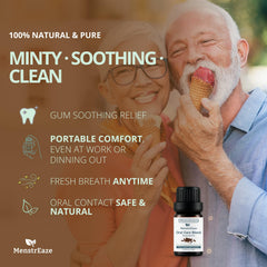 Clove oil on teeth and gums image highlighting soothing irritation and breath refresh