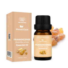 MenstrEaze frankincense oil bottle for skin-safe facial use.