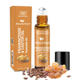 MenstrEaze castor oil roll-on with frankincense for facial hydration and smoothing