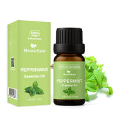 MenstrEaze peppermint oil dropper bottle for safe topical use and aroma