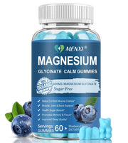 MENXI Magnesium Gummies blueberry bottle shown for easy daily calm mood support