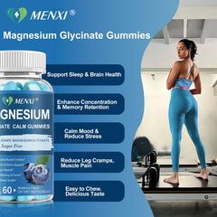 Menxi Magnesium Gummies serving on a desk, supports bone health and daytime focus.