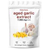 MERUTIN aged garlic extract softgel bottle; odorless daily capsules for easy use