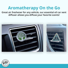 mEssentials Peace Sign car diffuser in action inside a vehicle.