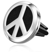 mEssentials Peace Sign diffuser close-up, stylish on-the-go aromatherapy accessory.