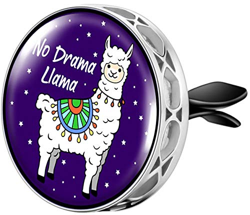 mEssentials Wild Essentials No Drama Llama enamel pendant diffuser for in-vehicle aromatherapy.