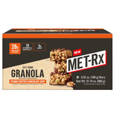 MET-Rx Big 100 granola bar pack front, on-the-go protein for active days.