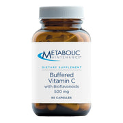 Metabolic Maintenance Buffered Vitamin C 500mg bottle label close-up for immune support