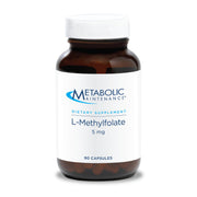 Metabolic Maintenance L-Methylfolate bottle pour demonstrates easy daily dosing for brain support.