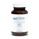 Metabolic Maintenance NAC 600 mg capsules bottle pour for easy daily dosing and convenience.