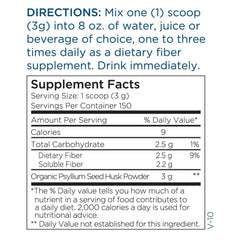 Metabolic Maintenance Psyllium Husk Powder measuring scoop enables easy daily dosing.