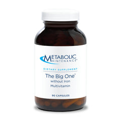 Metabolic Maintenance The Big One bottle front, convenient daily iron-free supplement.