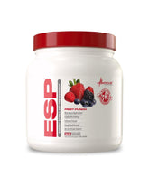 Metabolic Nutrition ESP fruit punch tub front showing pre-workout energy boost.