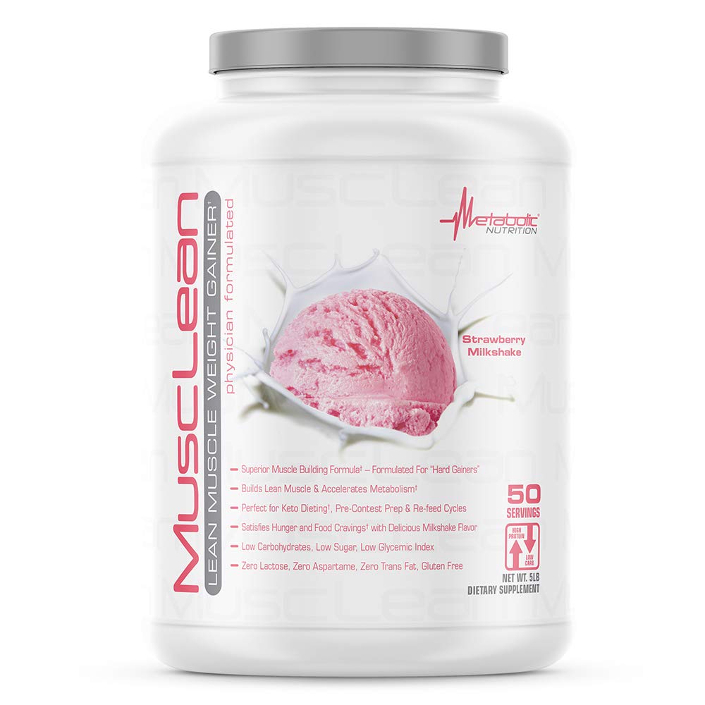 Metabolic Nutrition Musclean milkshake pour for a high-protein meal replacement.