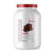 Protizyme whey tin front by Metabolic Nutrition highlighting high-protein formula