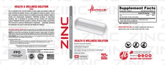 Metabolic Nutrition zinc 75mg bottle pour demonstrates convenient daily dosing.