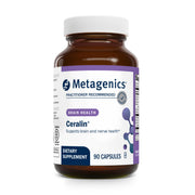 Metagenics Ceralin Forte bottle with capsules supporting brain health and energy metabolism.