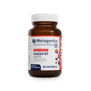 Metagenics CoQ10 ST-100 bottle with capsules, supporting heart health and antioxidant protection.