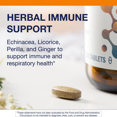 Vitamin C symbol on Metagenics Echinacea Synergy signaling antioxidant support.