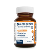Metagenics Essential Defense bottle front view highlighting immune support