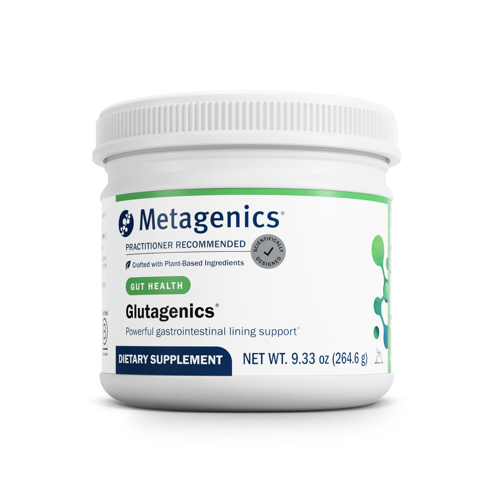 Metagenics Glutagenics bottle pour shows powder for daily gut health support