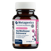 Metagenics HerWellness Estrovera bottle for daily menopause support.