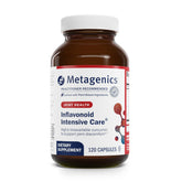 Metagenics Inflavonoid Intensive Care bottle front hints at joint comfort support for active adults.
