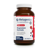 Metagenics Magnesium Glycinate bottle shown for daily relaxation and sleep support