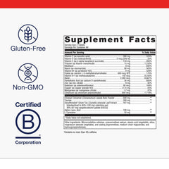 Metagenics MetaGlycemX bottle back view with ingredients and guidelines.