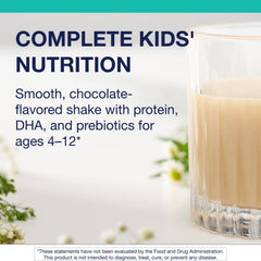 Metagenics MetaKids bottle label close-up highlights non-GMO and gluten-free features.