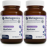 Metagenics MyoCalm bottle front showing calcium and magnesium for muscle support