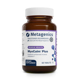 Metagenics MyoCalm Plus bottle front for convenient relaxation support.