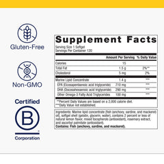 Metagenics OmegaGenics softgels close-up illustrating easy-to-swallow capsules with potential joint and immune benefits