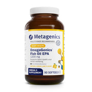 Metagenics OmegaGenics Fish Oil EPA 1200 bottle with high-potency EPA indication and smooth look