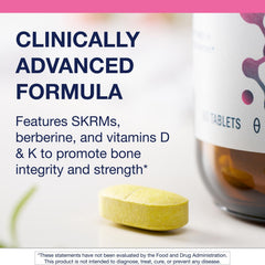 Infographic-style image showing SKRMs and vitamins supporting bone remodeling.