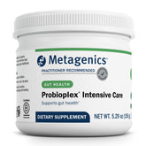 Metagenics Probioplex Intensive Care bottle on shelf supports daily gut balance
