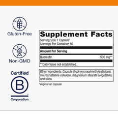 Metagenics Quercetin 500mg capsules close-up for easy daily immune support
