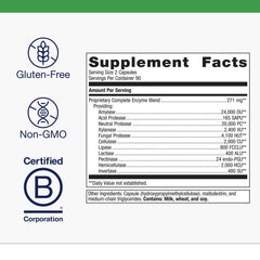 Close-up of SpectraZyme capsules showing plant-based enzymes for protein, fat, and carb digestion.