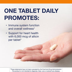 Metagenics SuperGarlic 6000 6000mcg allicin image, potent allicin delivery in a single tablet.