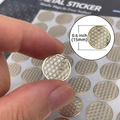 METAL ARTEM Flower of Life gold sticker on a phone case with premium shine