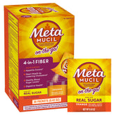 Metamucil On-the-Go orange packets for daily fiber on the move.