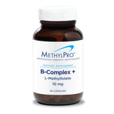 MethylPro B-Complex bottle closeup highlighting 10 mg methylfolate for energy support