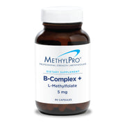 MethylPro B-Complex bottle with 5 mg methylfolate for daily energy.