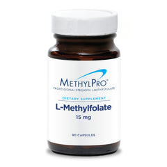 MethylPro L-Methylfolate 15 mg bottle promotes daily focus.