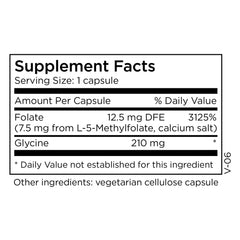 MethylPro L-Methylfolate 7.5 mg capsules closeup showcases pure methylfolate.