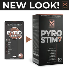 METISNutrition Pyro Stim7 label detail showing ingredients and usage guidance.