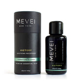 MEVEI Victory bottle closeup highlighting a premium blend for post-workout recovery.