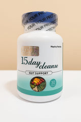 Meyrin y Francisco 15 Day Cleanse label-front non-GMO detox option.