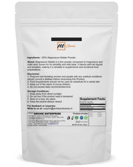 mGanna Magnesium Malate Powder texture closeup showing fine, free-flowing consistency.